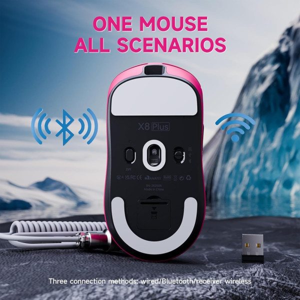 ATTACK SHARK X8PLUS (Berry Red) Souris ATTACK SHARK, Ultra Pc Gamer Maroc