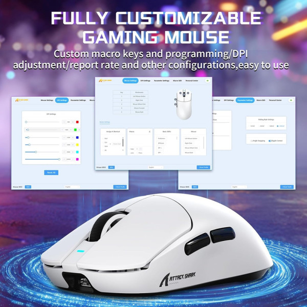 ATTACK SHARK X8SE (White) Souris ATTACK SHARK, Ultra Pc Gamer Maroc