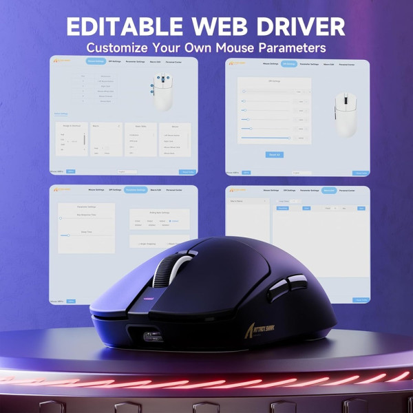 ATTACK SHARK X8PRO (Black) Souris ATTACK SHARK, Ultra Pc Gamer Maroc