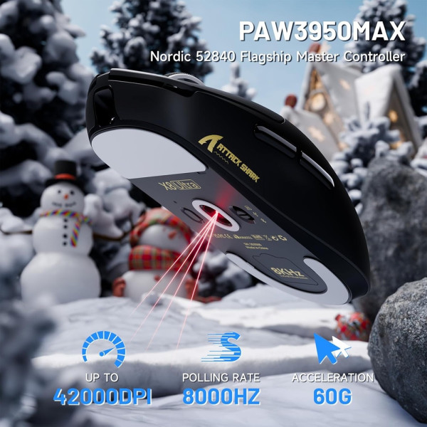 ATTACK SHARK X8ULTRA (Black) Souris ATTACK SHARK, Ultra Pc Gamer Maroc