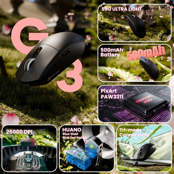 ATTACK SHARK G3 (Black) Souris ATTACK SHARK, Ultra Pc Gamer Maroc