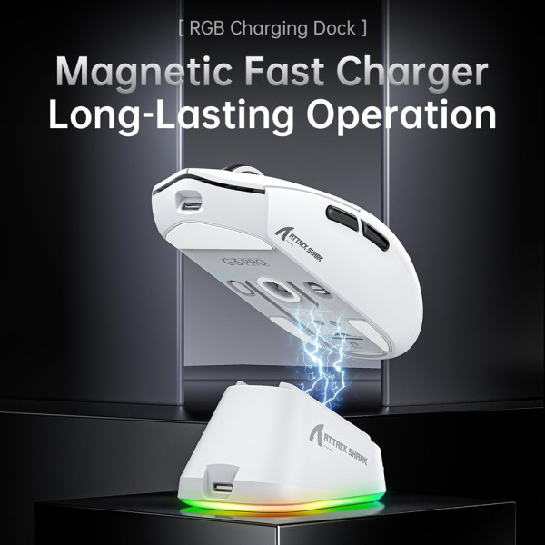 ATTACK SHARK G3 PRO (White) Souris ATTACK SHARK, Ultra Pc Gamer Maroc