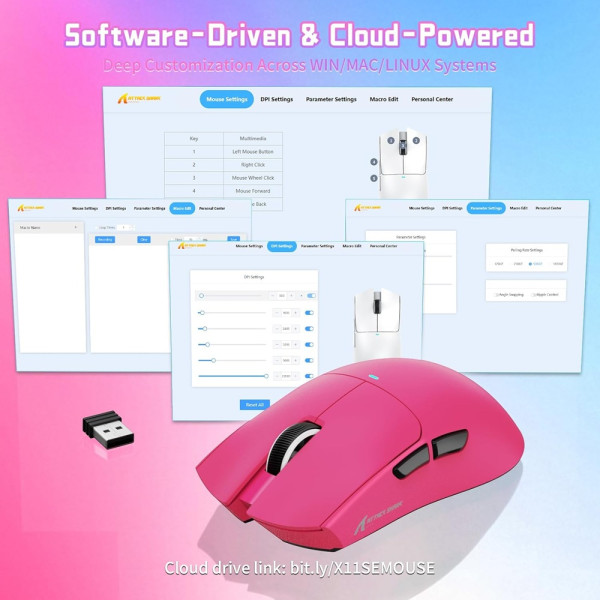 ATTACK SHARK X11 SE (Berry Red) Souris ATTACK SHARK, Ultra Pc Gamer Maroc