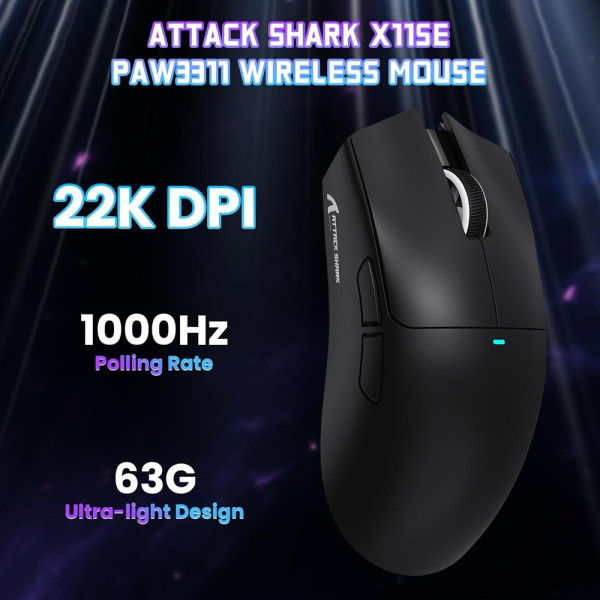 ATTACK SHARK X11 SE (Black) Souris ATTACK SHARK, Ultra Pc Gamer Maroc