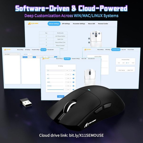 ATTACK SHARK X11 SE (Black) Souris ATTACK SHARK, Ultra Pc Gamer Maroc