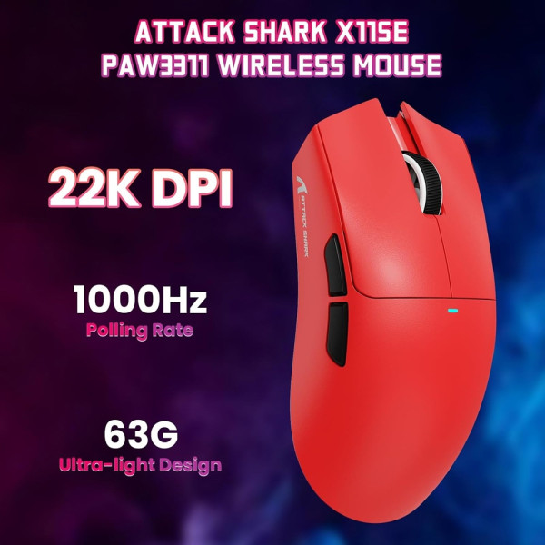 ATTACK SHARK X11 SE (Red) Souris ATTACK SHARK, Ultra Pc Gamer Maroc