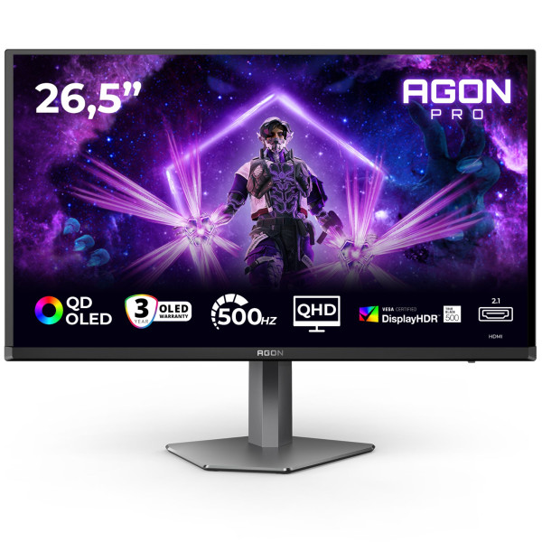 AOC AGON PRO AG276QKD2 26.5" OLED 500Hz 0.03ms 2.5K Moniteurs Gamer AOC, Ultra Pc Gamer Maroc