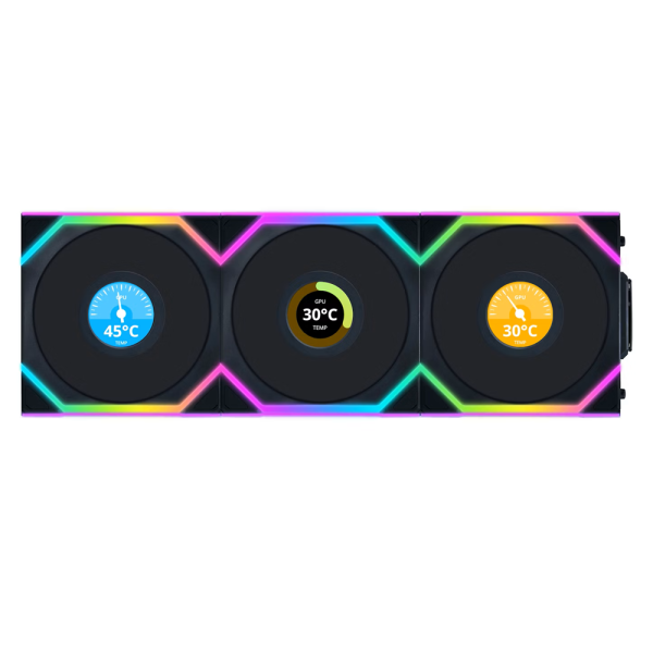 Lian Li UNI Fan SL Wireless LCD Reverse 120 Black (Triple Pack) Ventilateurs boîtier Lian Li, Ultra Pc Gamer Maroc