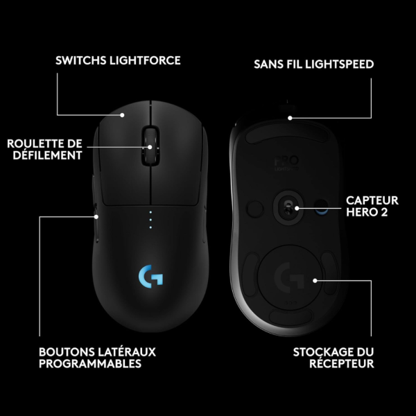 Logitech Pro 2 Lightspeed Wireless Noir Souris Logitech, Ultra Pc Gamer Maroc
