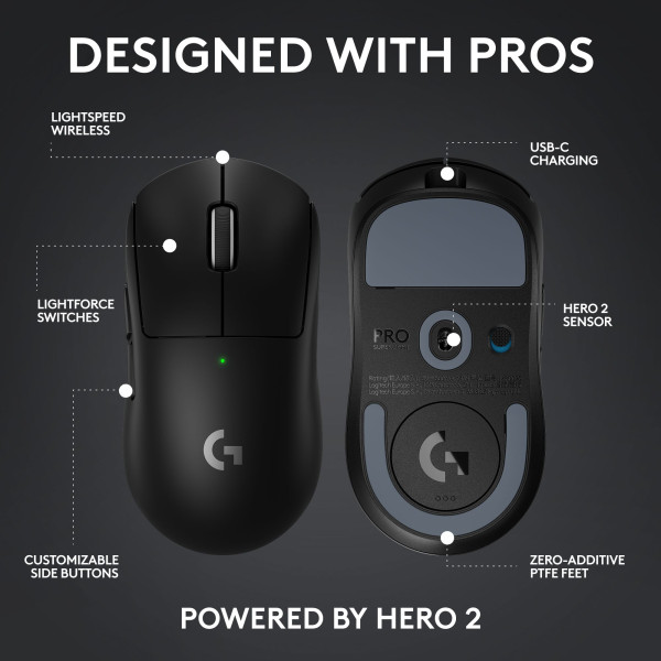 Logitech Pro X Superlight 2c Noir Souris Logitech, Ultra Pc Gamer Maroc
