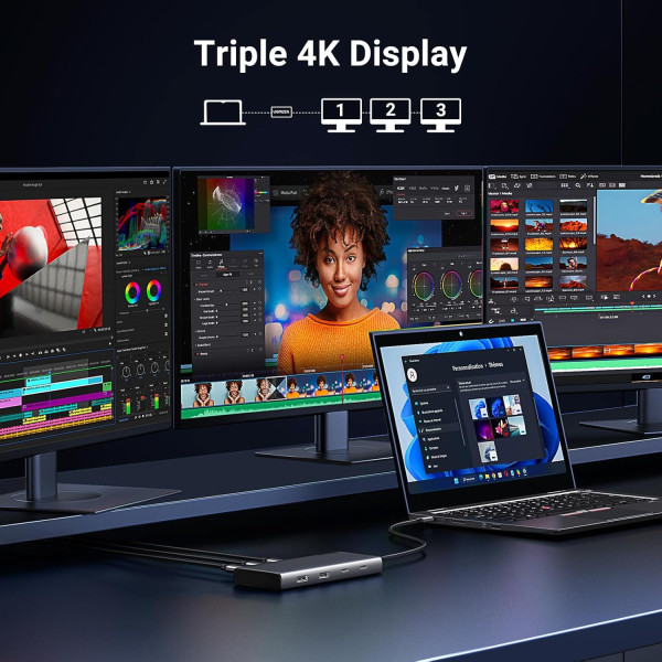 Ugreen Station d'accueil USB-C 8 en 1 (HDMI*2 + DP) Connectique UGREEN, Ultra Pc Gamer Maroc