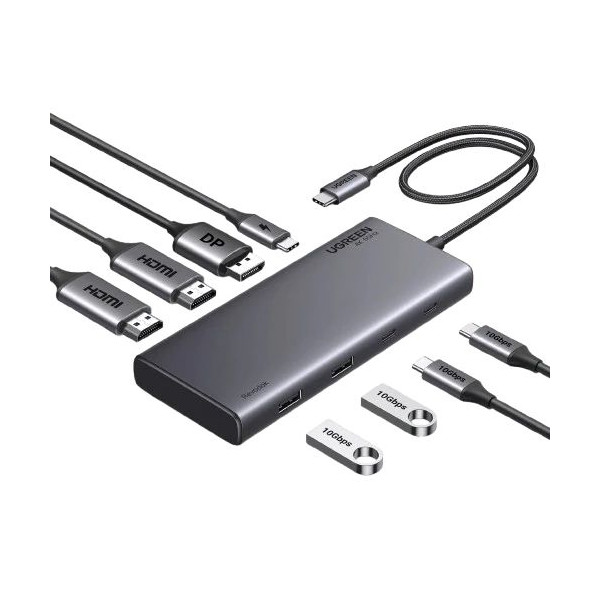 Ugreen Station d'accueil USB-C 8 en 1 (HDMI*2 + DP) Connectique UGREEN, Ultra Pc Gamer Maroc