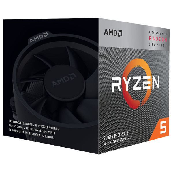 AMD Ryzen 5 3400G Wraith Spire Edition (3.7 GHz / 4.2 GHz) BOX Socket AM4 AMD, Ultra Pc Gamer Maroc