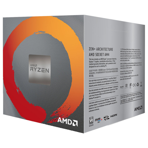 AMD Ryzen 5 3400G Wraith Spire Edition (3.7 GHz / 4.2 GHz) BOX Socket AM4 AMD, Ultra Pc Gamer Maroc