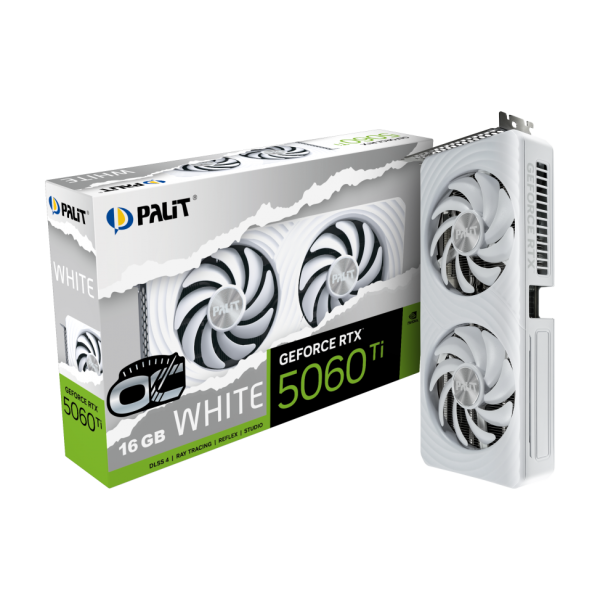 PALIT GeForce RTX 5060 Ti 16GB OC GDDR7 White NVIDIA Palit, Ultra Pc Gamer Maroc