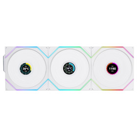 Lian Li UNI Fan TL-LCD Wireless Reverse 120 White (Triple Pack) Ventilateurs boîtier Lian Li, Ultra Pc Gamer Maroc