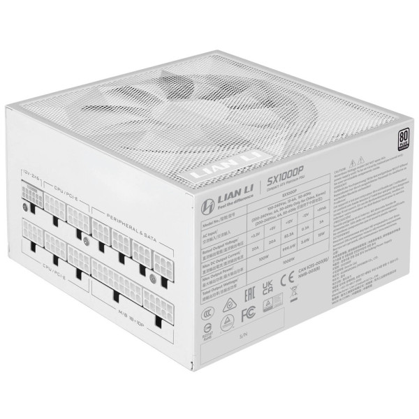 Lian Li SX 1000P Series 80PLUS PLATINUM 1000W (White) Plus de 900 W Lian Li, Ultra Pc Gamer Maroc