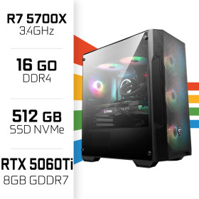 PC Gamer Ryzen 7 5700X/16GB/512GB SSD/RTX5060Ti 8GB AMD Ryzen 7 UltraPC, Ultra Pc Gamer Maroc
