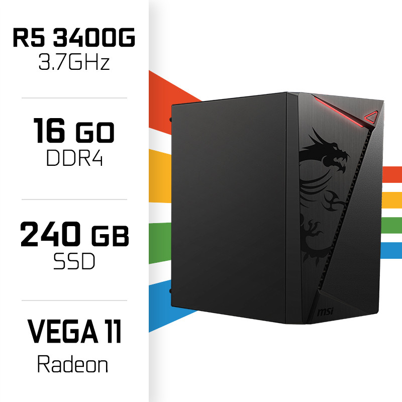 Ryz Rafeno PC Gamer UltraPC Ryzen 5 3400G/240GB SSD/16GB/Radeon Vega11 AMD Ryz...