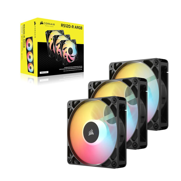 Corsair RS120-R ARGB Triple Pack Noir Ventilateurs boîtier Corsair, Ultra Pc Gamer Maroc