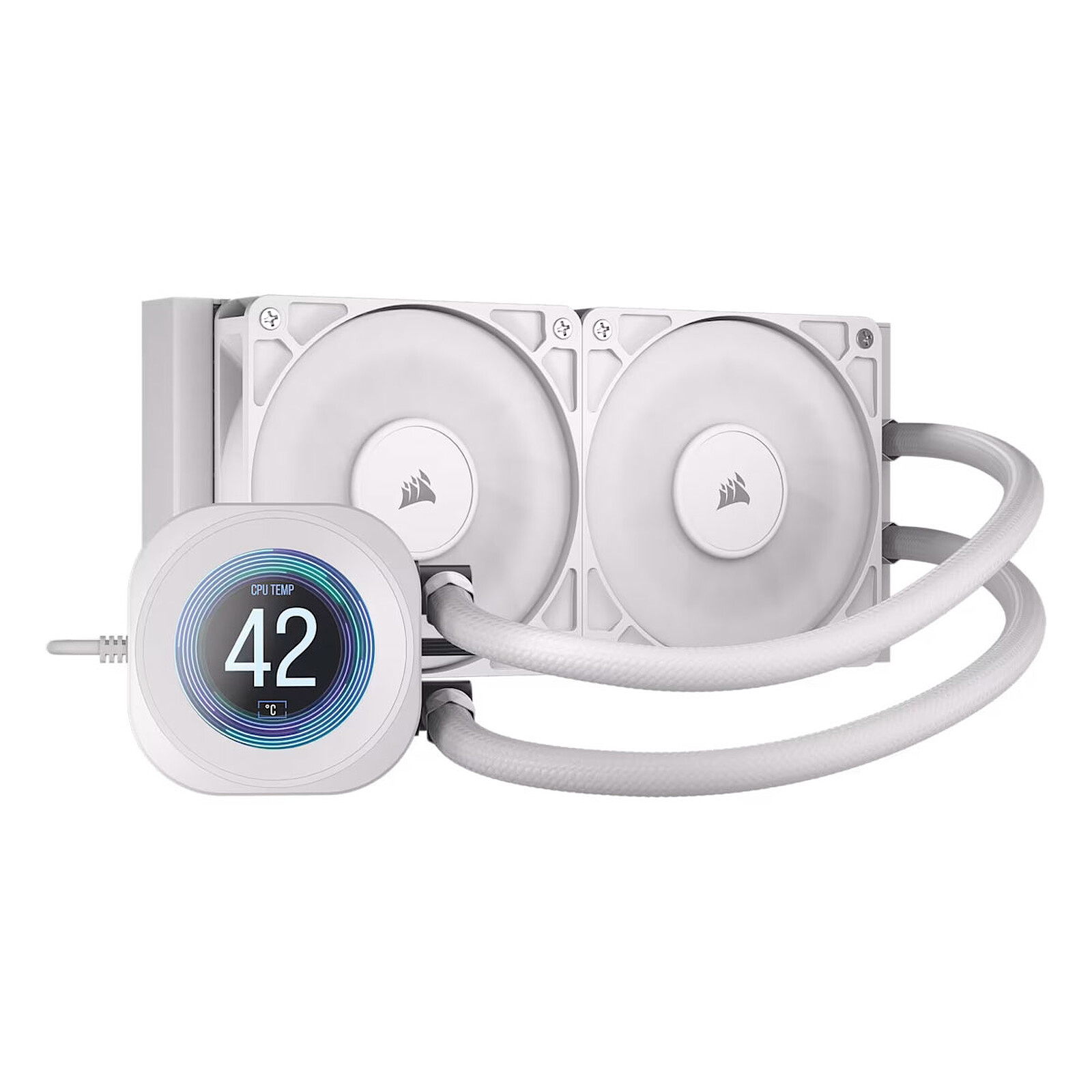 CORSAIR NAUTILUS 240 RS LCD (BLANC) 240 mm AIO Liquid Cooler (White)