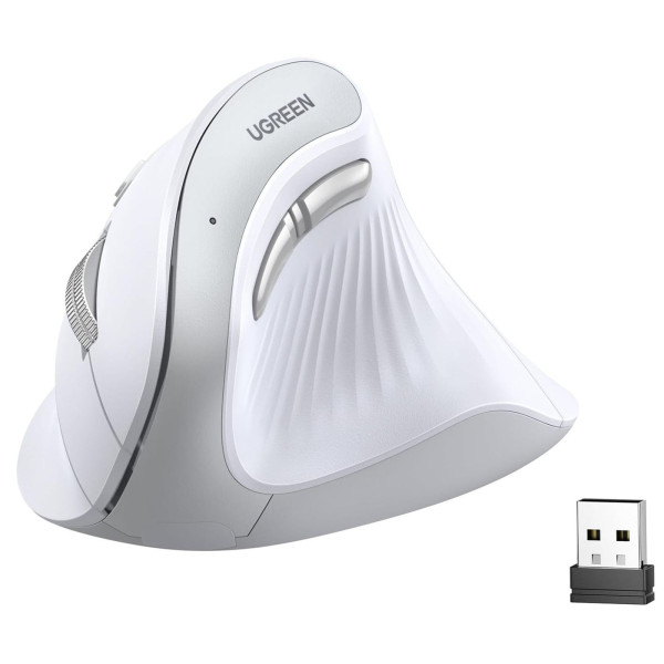 Ugreen Vertical Wireless MU008 Blanc Souris UGREEN, Ultra Pc Gamer Maroc