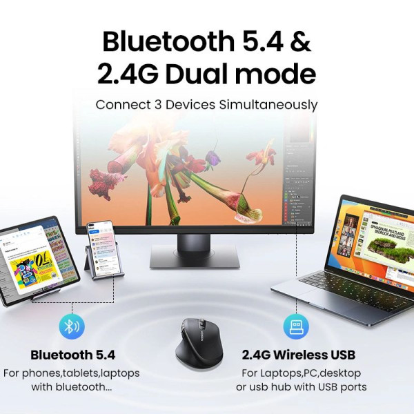 Urgreen Multi-mode Wireless M751 Souris UGREEN, Ultra Pc Gamer Maroc