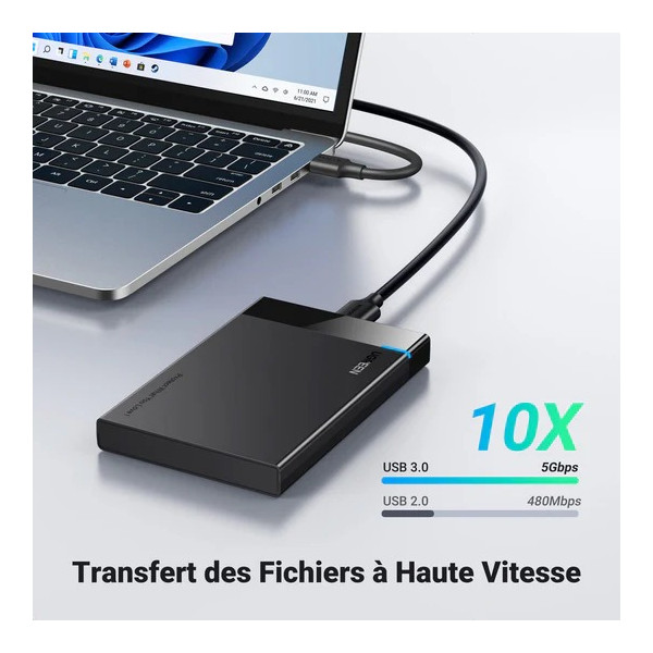 Ugreen Boitier disque dur externe USB 3.0 to 2,5/3,5 SATA(50422) Accessoires disque dur UGREEN, Ultra Pc Gamer Maroc