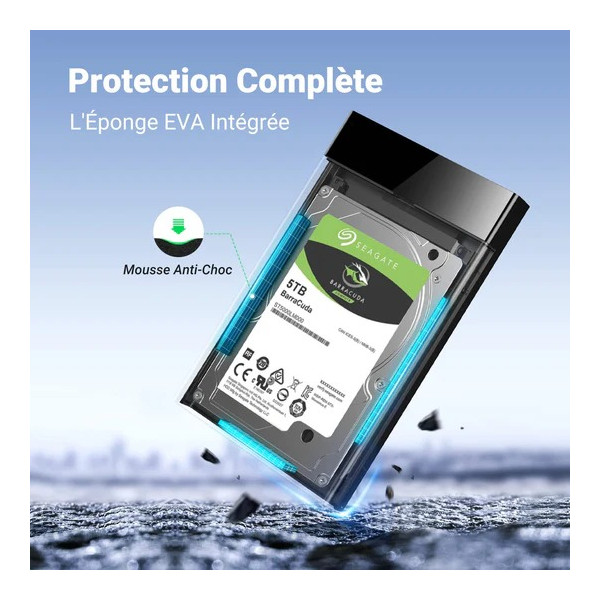 Ugreen Boitier disque dur externe USB 3.0 to 2,5/3,5 SATA(50422) Accessoires disque dur UGREEN, Ultra Pc Gamer Maroc