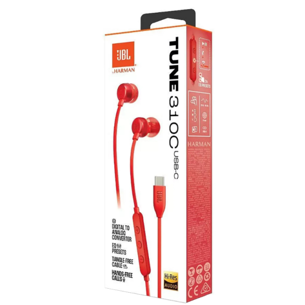 JBL Ecouteurs Tune 310C Rouge Casques JBL, Ultra Pc Gamer Maroc
