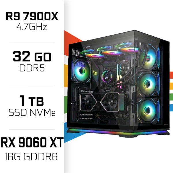 PC Gamer UltraPC Ryzen 9 7900X/1TB SSD/32GB DDR5/RX9060XT 16G AMD Ryzen 9 UltraPC, Ultra Pc Gamer Maroc