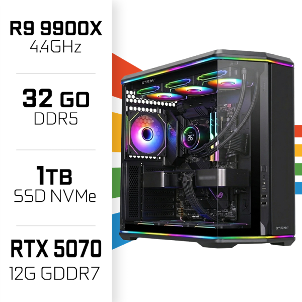 PC Gamer UltraPC Ryzen 9 9900X/1TB SSD/32GB DDR5/RTX5070 AMD Ryzen 9 UltraPC, Ultra Pc Gamer Maroc