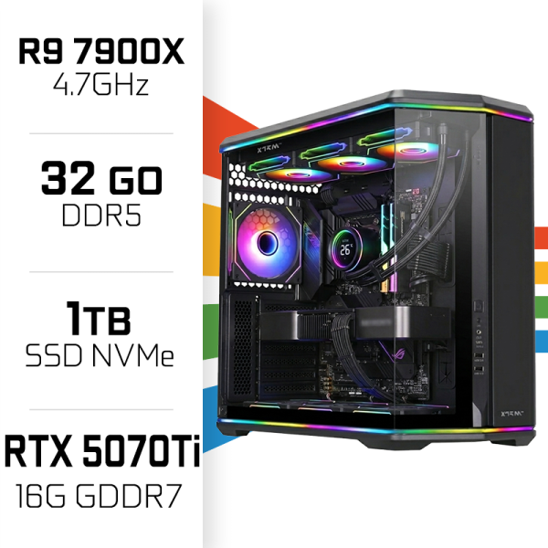 PC Gamer UltraPC Ryzen 9 7900X/1TB SSD/32GB DDR5/RTX5070Ti AMD Ryzen 9 UltraPC, Ultra Pc Gamer Maroc