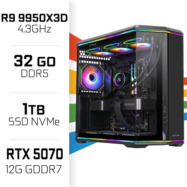 PC Gamer UltraPC Ryzen 9 9950X3D/1TB SSD/32GB DDR5/RTX5070 AMD Ryzen 9 UltraPC, Ultra Pc Gamer Maroc