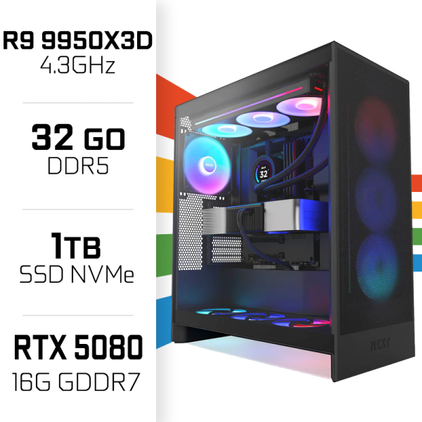 PC Gamer UltraPC Ryzen 9 9950X3D/2TB SSD/32GB DDR5/RTX5080 16GB AMD Ryzen 9 UltraPC, Ultra Pc Gamer Maroc
