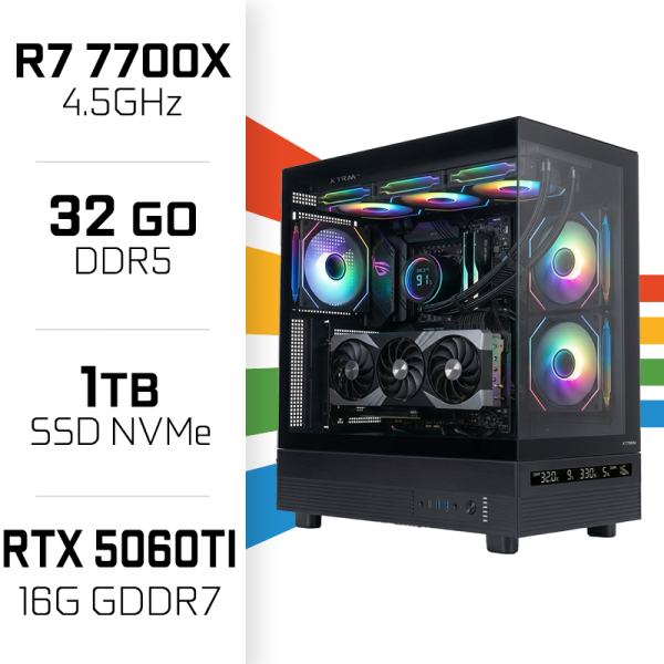 PC Gamer UltraPC Ryzen 7 7700X/1TB SSD/32GB DDR5/RTX5060Ti 16G AMD Ryzen 7 UltraPC, Ultra Pc Gamer Maroc