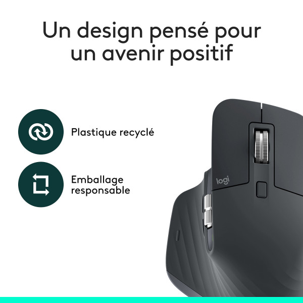 Logitech MX Master 3S Bluetooth Edition(Graphite) Souris Logitech, Ultra Pc Gamer Maroc