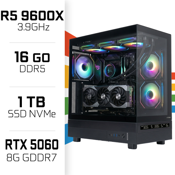 PC Gamer UltraPC Ryzen 5 9600X/16GB DDR5/1TB SSD/RTX5060 AMD Ryzen 5 UltraPC, Ultra Pc Gamer Maroc