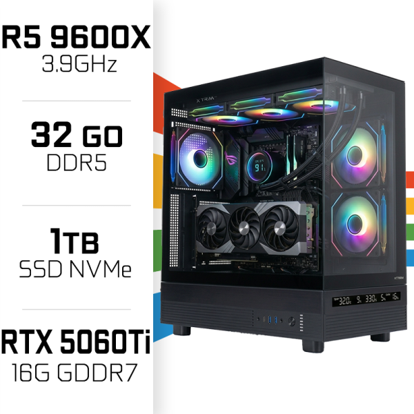 PC Gamer UltraPC Ryzen 5 9600X/32GB DDR5/1TB SSD/RTX5060TI 16GB AMD Ryzen 5 UltraPC, Ultra Pc Gamer Maroc