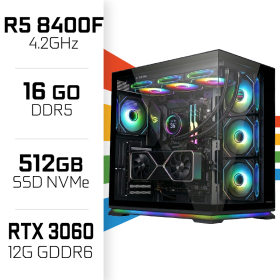 PC Gamer UltraPC Ryzen 5 8400F/512GB SSD/16GB DDR5/RTX3060 12GB AMD Ryzen 5 UltraPC, Ultra Pc Gamer Maroc