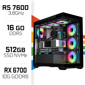 PC Gamer UltraPC Ryzen 5 7600/16GB DDR5/512GB SSD/RX6700 AMD Ryzen 5 UltraPC, Ultra Pc Gamer Maroc