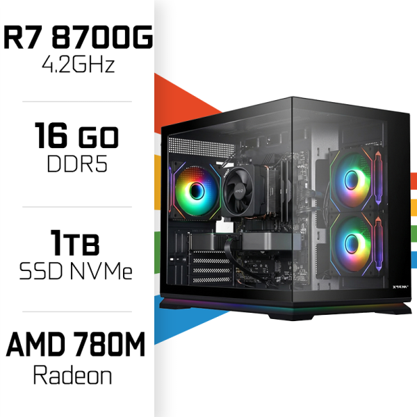 PC Gamer UltraPC Ryzen 7 8700G/1TB SSD/16GB/Radeon 780M AMD Ryzen 7 UltraPC, Ultra Pc Gamer Maroc