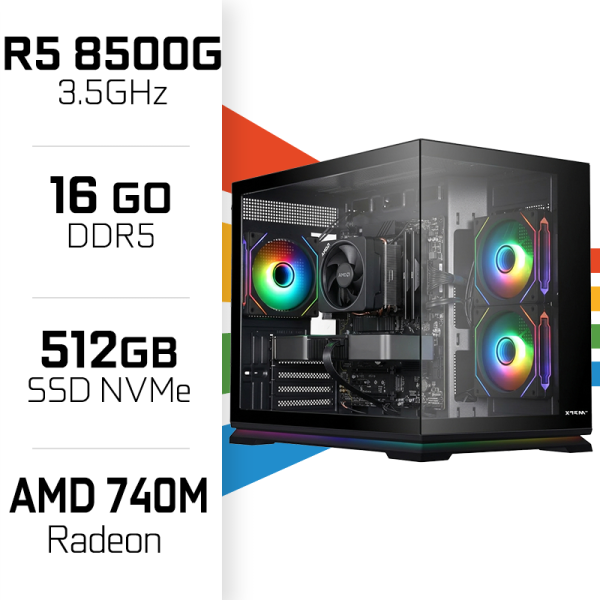 PC Gamer UltraPC Ryzen 5 8500G/512GB SSD/16GB/Radeon 740M AMD Ryzen 5 UltraPC, Ultra Pc Gamer Maroc