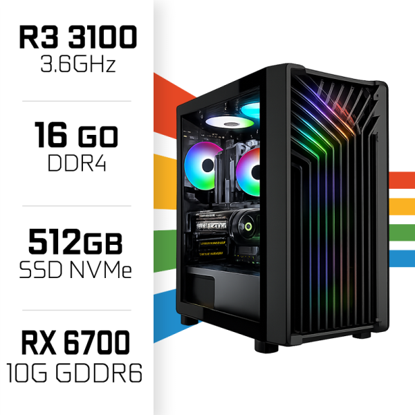 PC Gamer UltraPC Ryzen 3 3100 /16GB/512GB SSD/RX 6700 AMD Ryzen 3 UltraPC, Ultra Pc Gamer Maroc