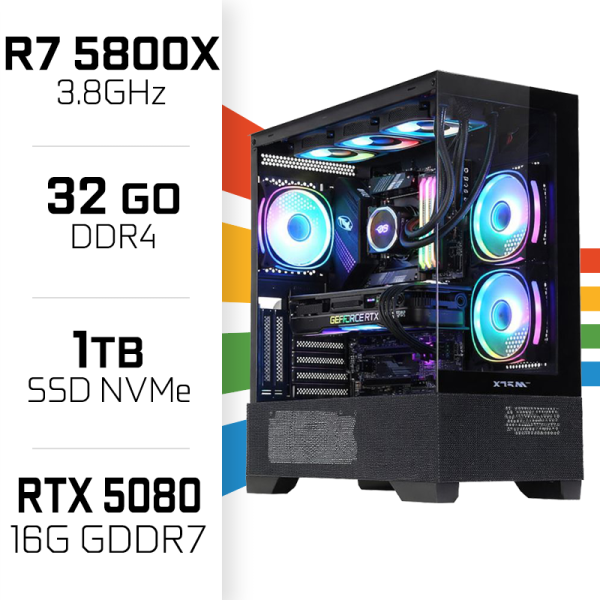 PC Gamer UltraPC Ryzen 7 5800X/1TB SSD/32GB/RTX5080 AMD Ryzen 7 UltraPC, Ultra Pc Gamer Maroc