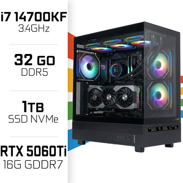 PC Gamer Ultrapc Intel Core i7 14700KF/1TB SSD/32GB DDR5/RTX5060TI 16GB Intel Core i7 UltraPC, Ultra Pc Gamer Maroc