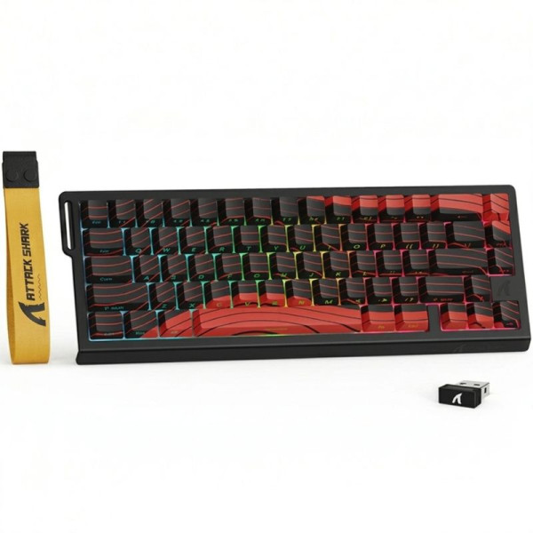 ATTACK SHARK X68 PRO HE Wireless Magnetic Switch (Red Contours) Claviers ATTACK SHARK, Ultra Pc Gamer Maroc