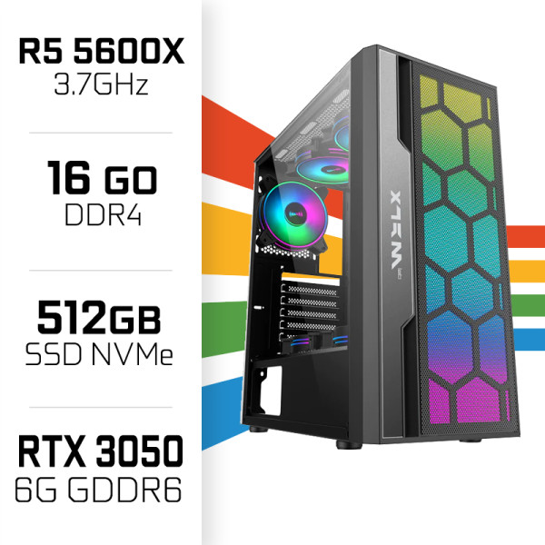 PC Gamer UltraPC Ryzen 5 5600X/16GB/512GB SSD/RTX3050 6GB AMD Ryzen 5 UltraPC, Ultra Pc Gamer Maroc