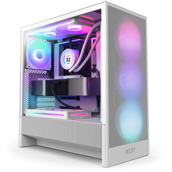 NZXT H5 Flow RGB (2024) White Les Moyennes Tours NZXT, Ultra Pc Gamer Maroc