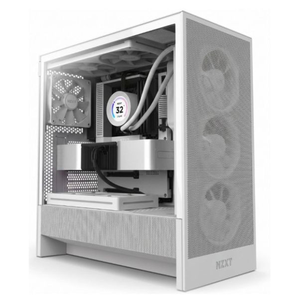 NZXT H5 Flow RGB (2024) White ( Emballage Ouvert ) Les Moyennes Tours NZXT, Ultra Pc Gamer Maroc